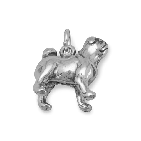 Oxidized Pug Charm