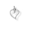 Silver or Gold Stylized Heart Outline Charm