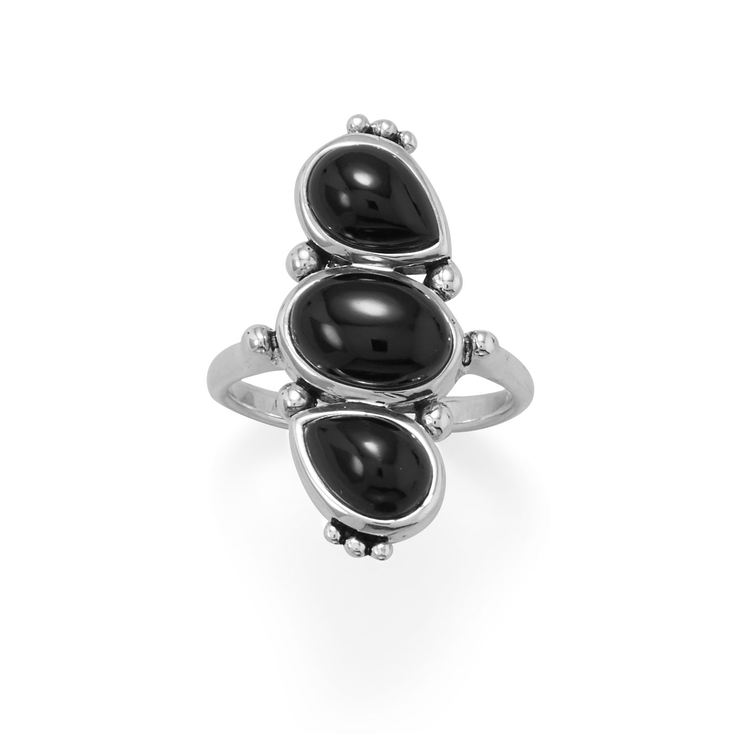 Generic ONYX Men Ring - Silver & Black Silver 925 @ Best Price