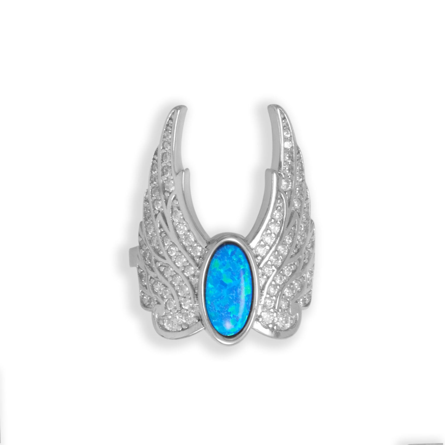 16 Karat Gold Plated CZ Angel Wings Ring - Wholesale Silver Jewelry -  Silver Stars Collection